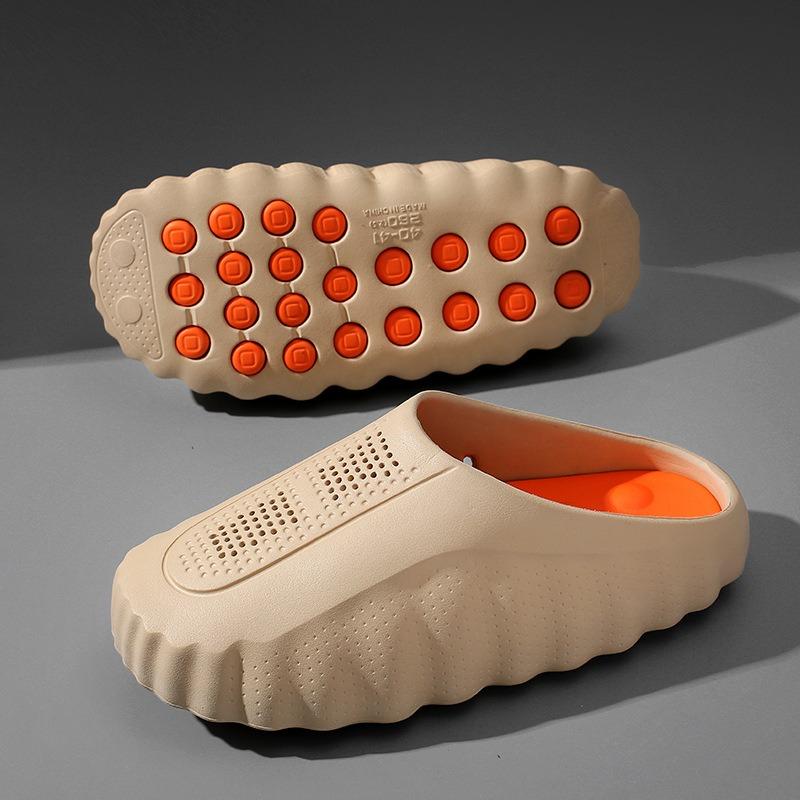 Massage Cloud Slides for Women Men, Orthopedic Foot Massage Slippers with Acupressure Nodes, Non-Slip Thick Cushion Pillow Slides, Breathable Indoor Outdoor House Shoes for Shower, Pool, Beach, Recovery