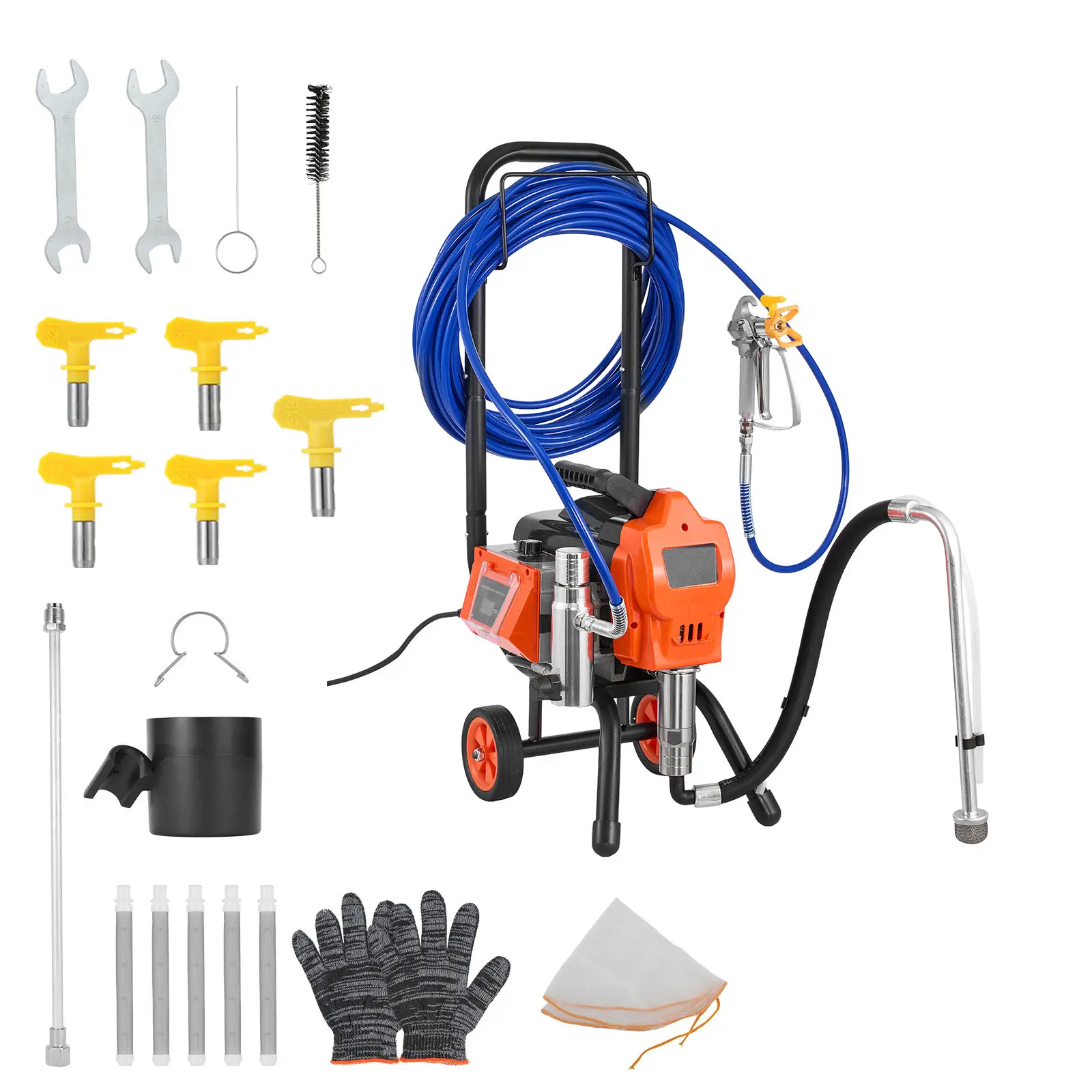 Stand Airless Paint Sprayer, 3300 PSI Maximum Pressure, 1500 W Power, Intelligent Voice Diagnosis, Simple Cleaning & Maintenance