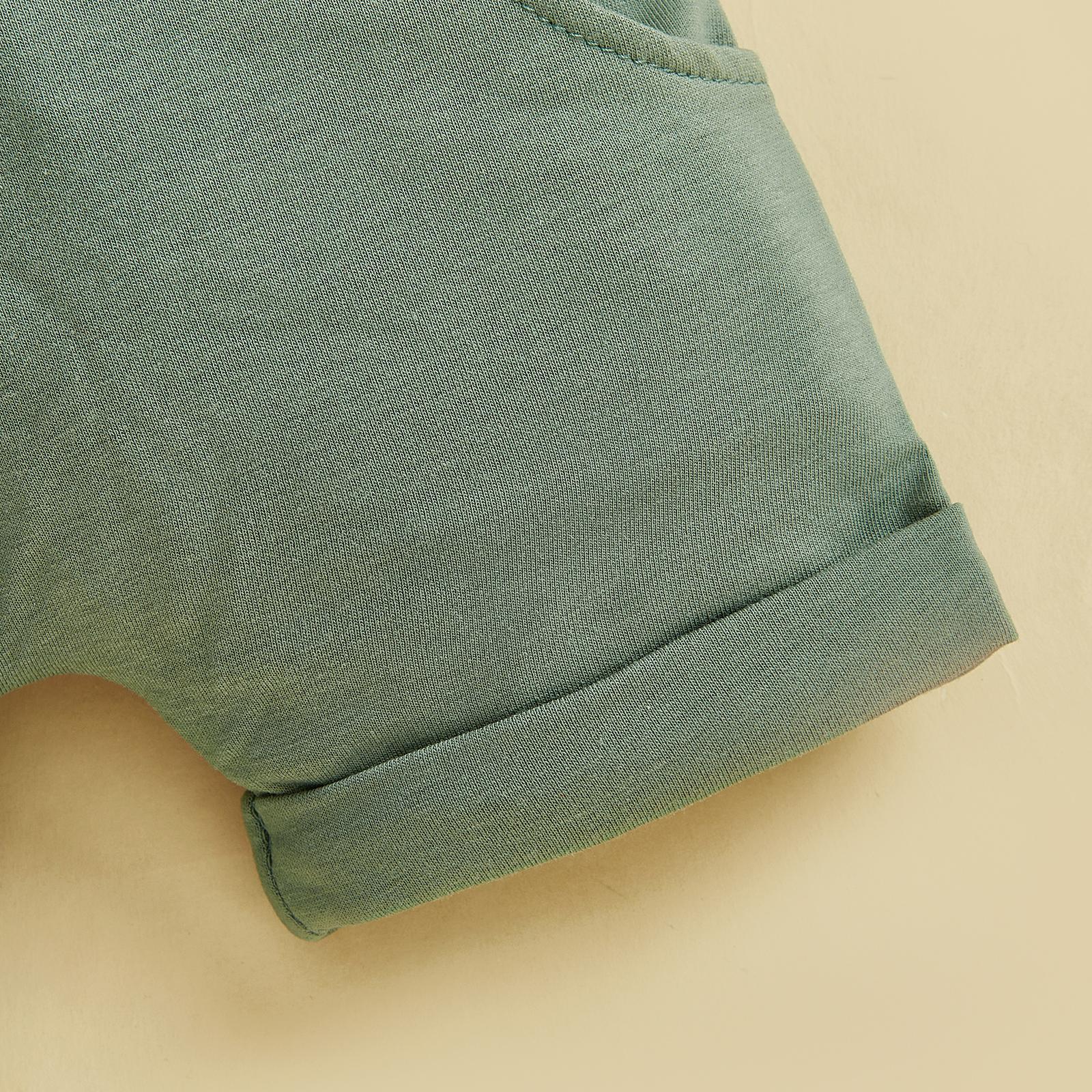 Toddler Baby Boy Summer Set Letter Tractor Print Short Sleeve Round Neck T-Shirt with Solid Shorts Casual 2Pcs Outfit Summer Clothes