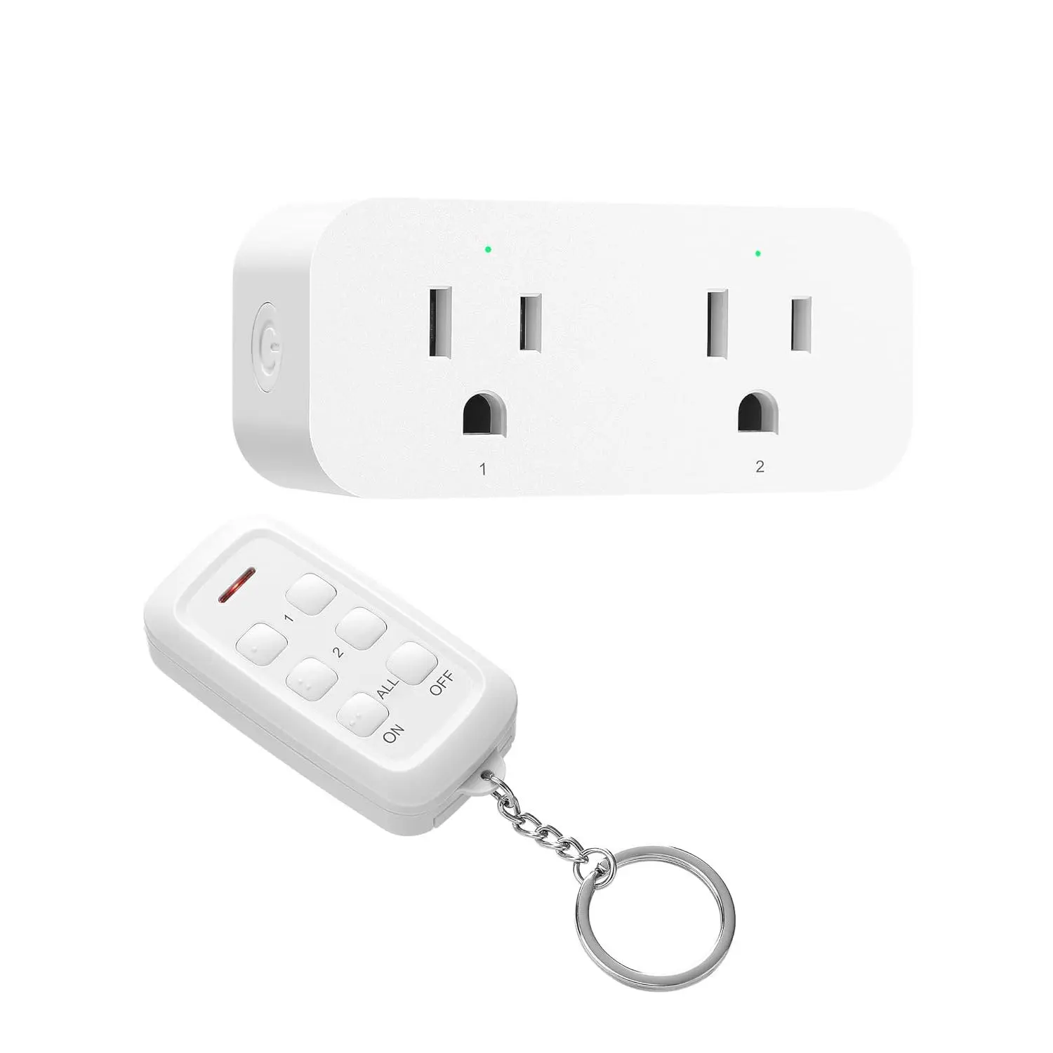 Remote Control Outlet, 2  Control Sockets | No Interference, 100FT Range, No Wiring, 15A/1875W, Electrical Remote Light  for Indoor Lighting, Fans, Chargers, Lamps