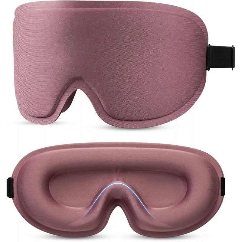 3D deep concave eye sleep patch in pink with soft nose cushion & elastic adjustable band. Full light coverage for plane travel, home naps and outdoor rest, relieve eye strain and boost sleeping quality Eye Masks for Sleep Eyemask Sleeping.