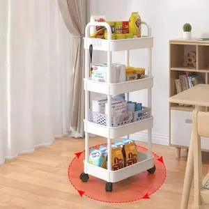 Wheeled Multifunctional Handcart, Heavy-Duty Storage Cart for Kitchen, Bathroom, Bedroom, Office, /, Smooth Wheels
