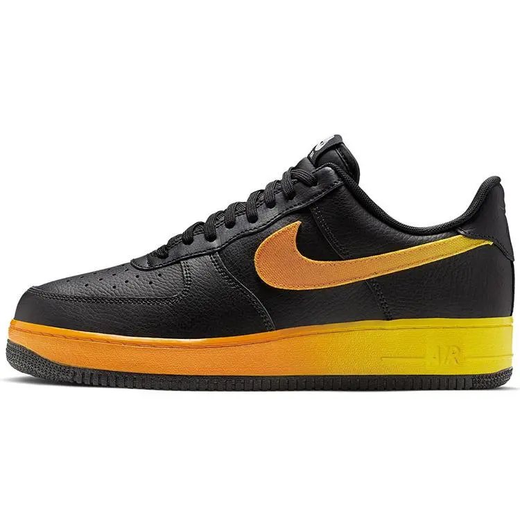 Men's Nike Air Force 1 07 LV8 Closed Leather Athletic Walking Shoes - Low-Top Trainers with Slip-Resistant, Durable Orange-Yellow Gradient Design, Verifiable Credentials & Global Authentication Support