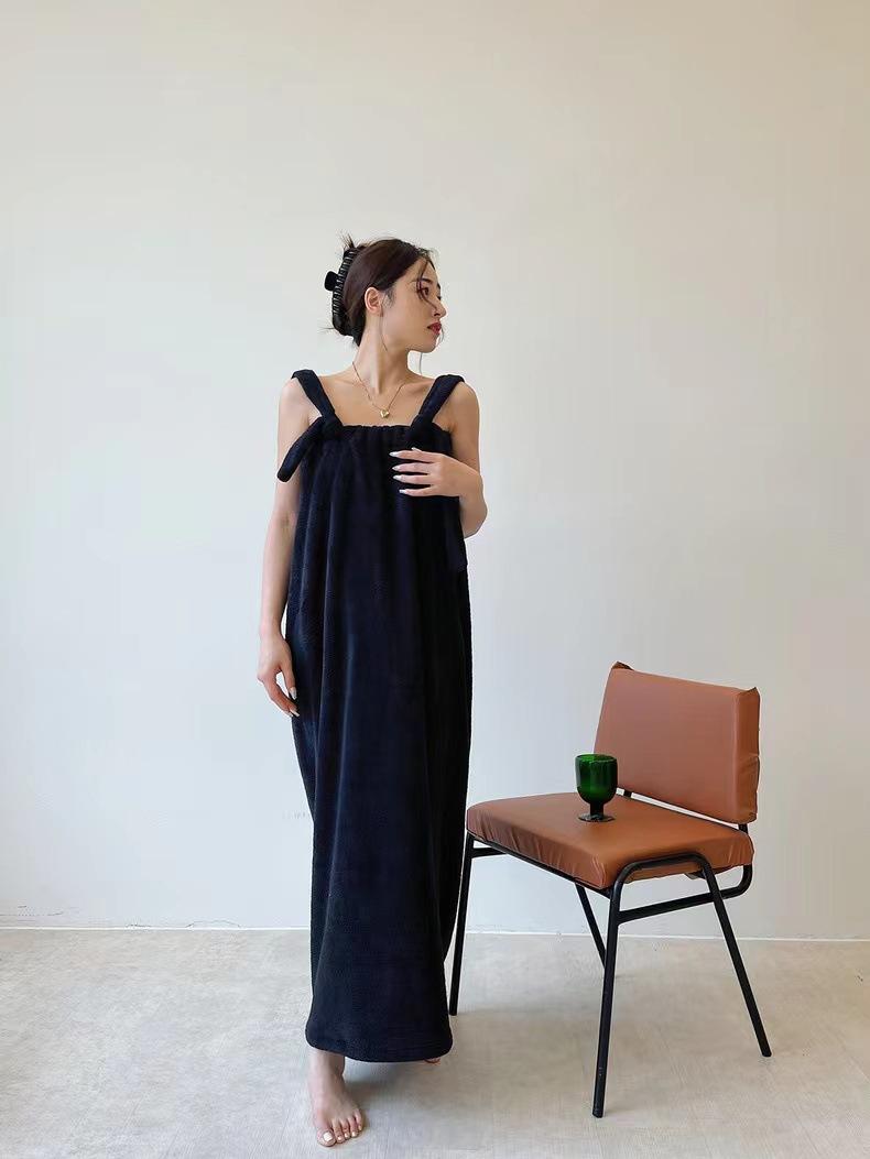 Women's Wearable Bath Towel Dress, Soft Absorbent Strapless Bath Robe, Summer Spa Shower Wrap for Home