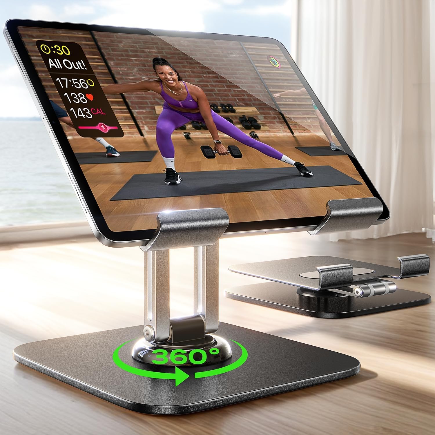 Adjustable Tablet Stand, Rotatable Tablet Holder, Desktop Tablet Stand, Tablet Phone Stand, Tablet Mount Stand for iPad Pro 13 12.9 11, Switch, Kindle, Monitor, PS, iPad Accessories