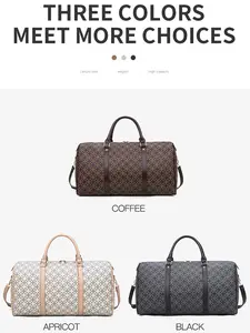 Large Capacity PU Fabric Plaid Print Travel Bag, Zipper Closure Handbag Shoulder Crossbody Bag for Office, School, Work, Business, Outdoor Use