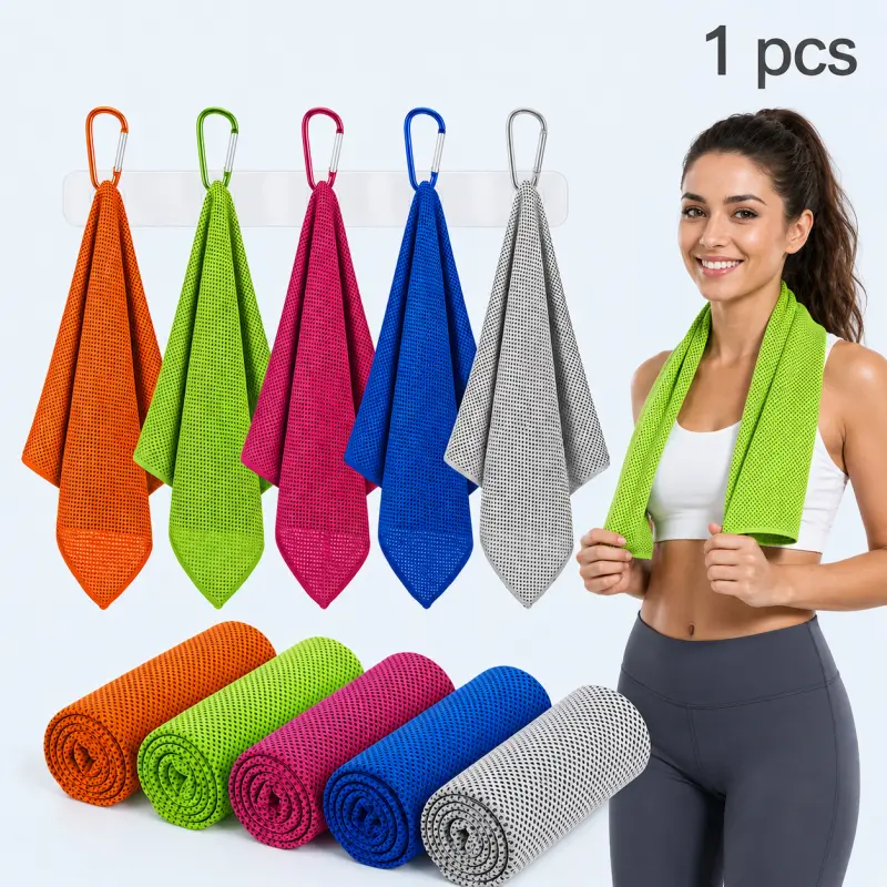 Unisex Microfiber Instant Cooling Towel - Soft, Breathable, Sweat-Wicking Chilly Towel with Carry Bag & Carabiner, Lightweight Heat Relief Sports Accessory for Gym, Camping, Summer Workouts