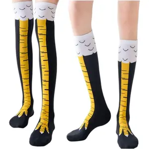 Géneric 2 Pair Funny Chicken Legs Socks:24 inch Knee Socks,12 inch Calf Socks,Novelty Party Gifts  Women Men and Kids