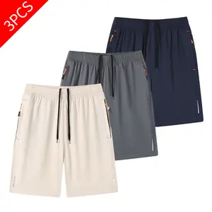 1–3Pack Men's Cooling Quick-Drying Shorts 2026 Summer New Style Casual Shorts Men's Reflective Fitness Sports Running Shorts Fashion Zipper Five-Point Pants Men's-cxy108