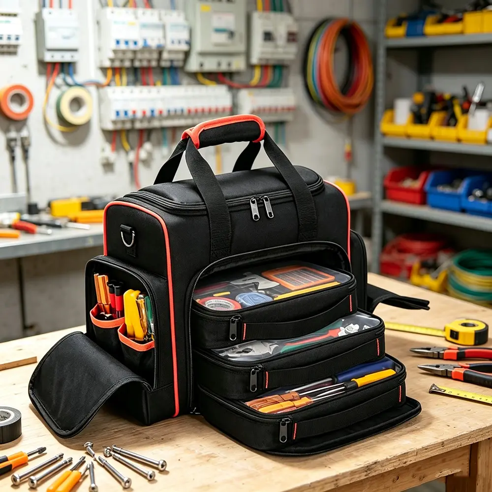 Large Capacity Portable Tool Box, 3 Detachable Boxes with Shoulder Strap, Tool Bag Organizer, Durable Thickened (no Tools Included)