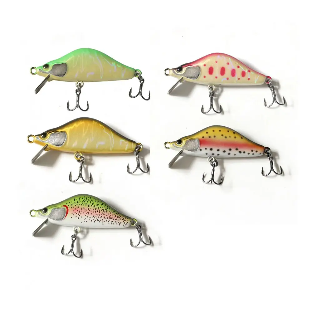 1Piece Japanese Design Plastic Sinking Minnow Fishing Lure 50mm 4g Plug Hard Bait Wobbler Crankbait Pesca Fishing Tackle SwimBait For Outdoor Stream Fishing Bass Pike Trout Artificial Fishing Lures