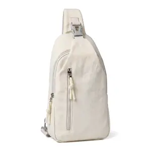 Ultra Light Waterproof Chest Bag For Men Daily Wear Anti Skimming Nylon Shoulder Bag Casual Crossbody Solid Color Sport Bag For Travel