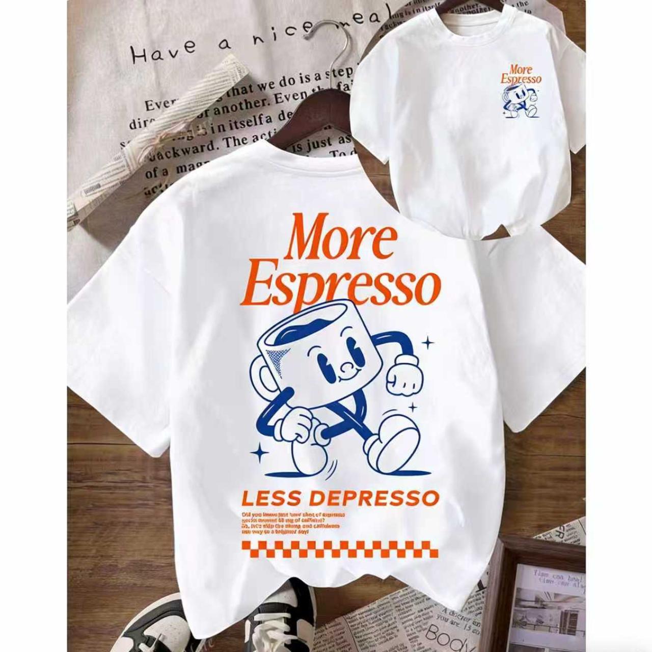Vintage More Espresso Coffee Club Graphic Short Sleeve Round Neck Casual T-Shirt ,Unisex Graphic Casual Short Sleeve Crew Neck,Shirt for Men & Women, Gift for Her and Him Unisex T-shirt For Man And Woman, Tshirt, Streetwear Style, Retro Vintage Y2k