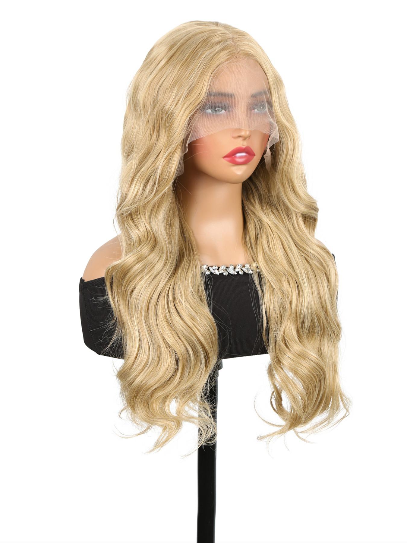 24 Inch Burgundy/Ginger Long Body Wavy Wigs for Women, Gorgeous Fluffy Natural Looking Wigs without Bangs, Synthetic Heat Resistant HD Lace Front Wigs for Party, Daily Use