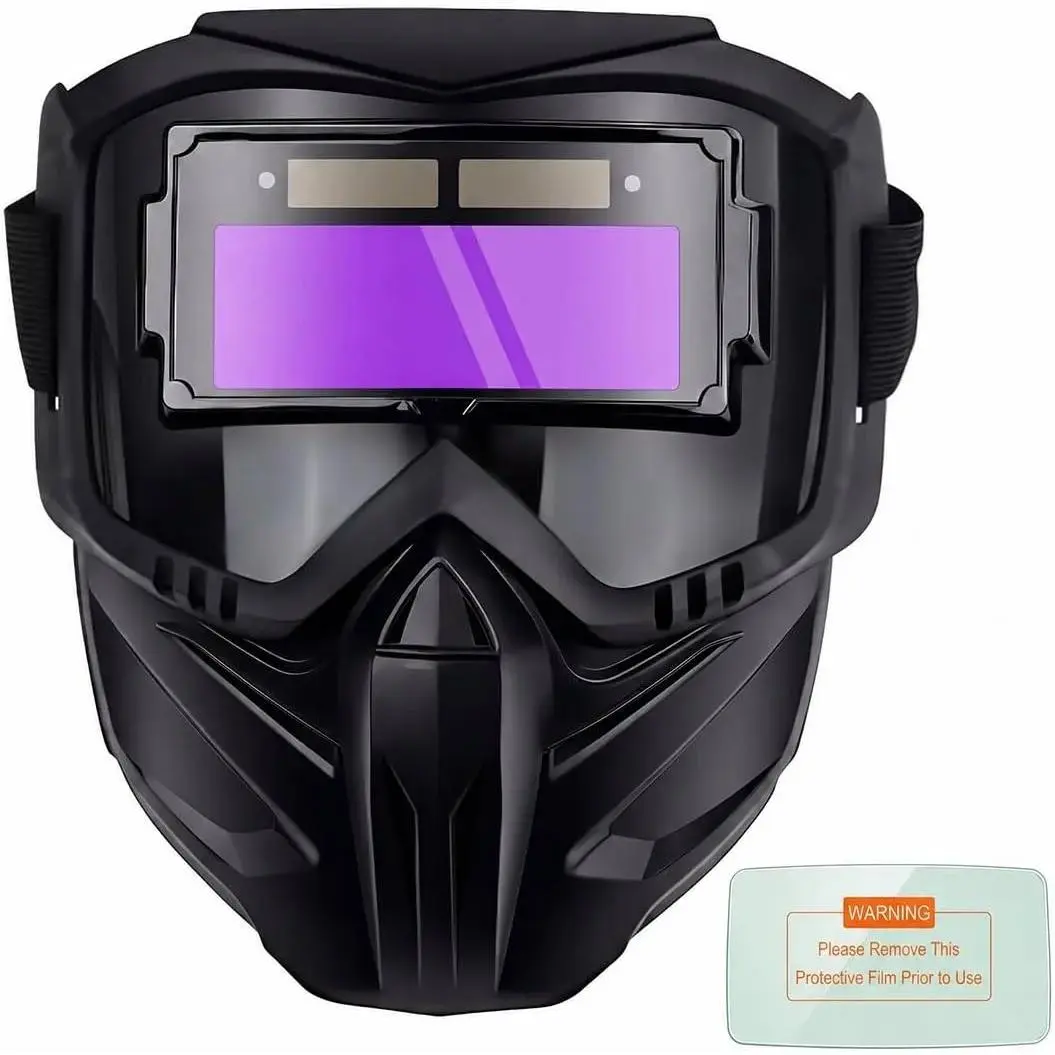 Auto-Darkening Welding Helmet, True Color Large Viewing Screen Welding Mask with Adjustable Headband, 0.1ms Fast Darkening, UV/IR Protection, Breathable Vent System for TIG MIG ARC Welding Grinding