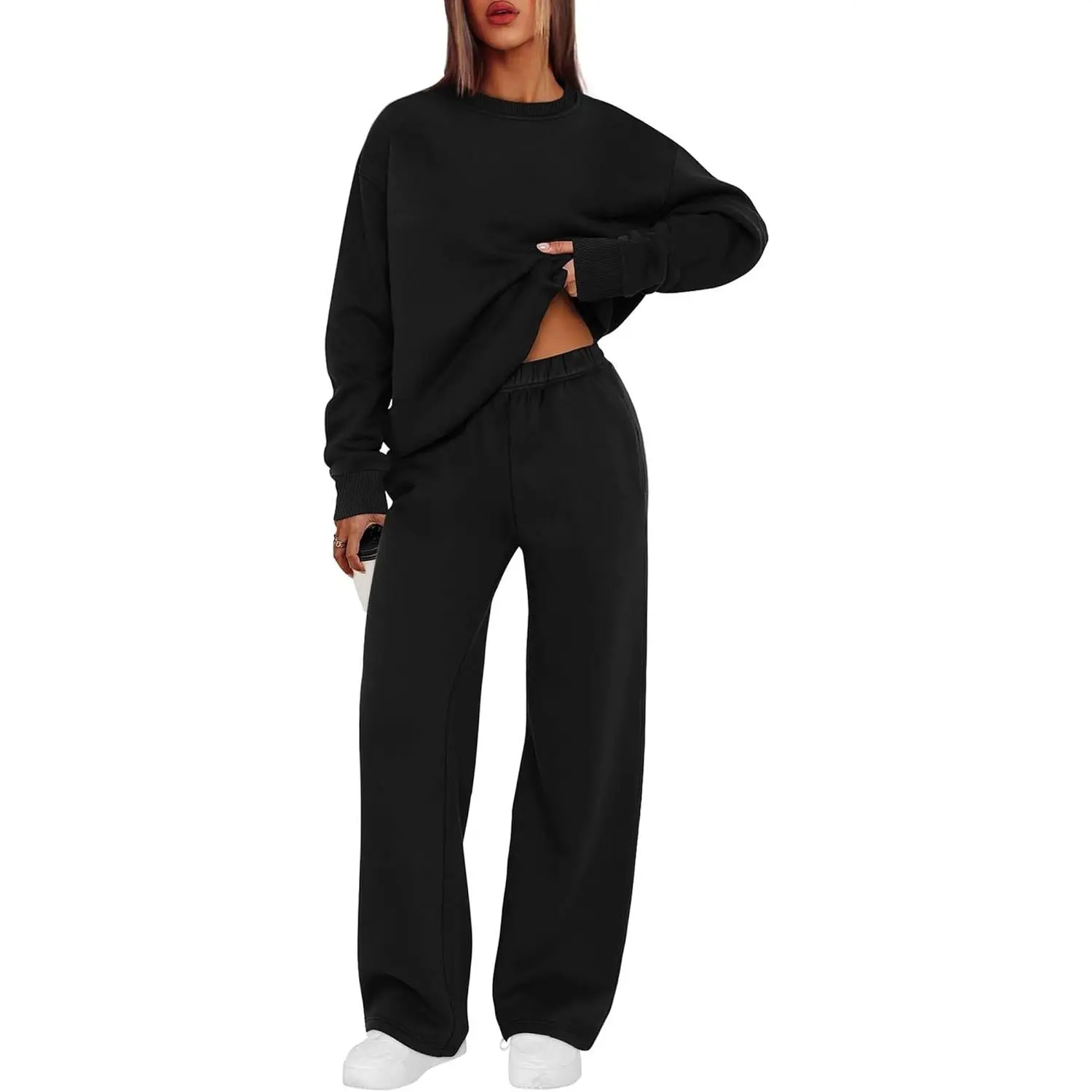 ofe    Sweatsuits Women 2 Piece Outfit Matching Lounge Sets Fall Outfits 2025 Fashion Clothing Crewneck Track Suits
