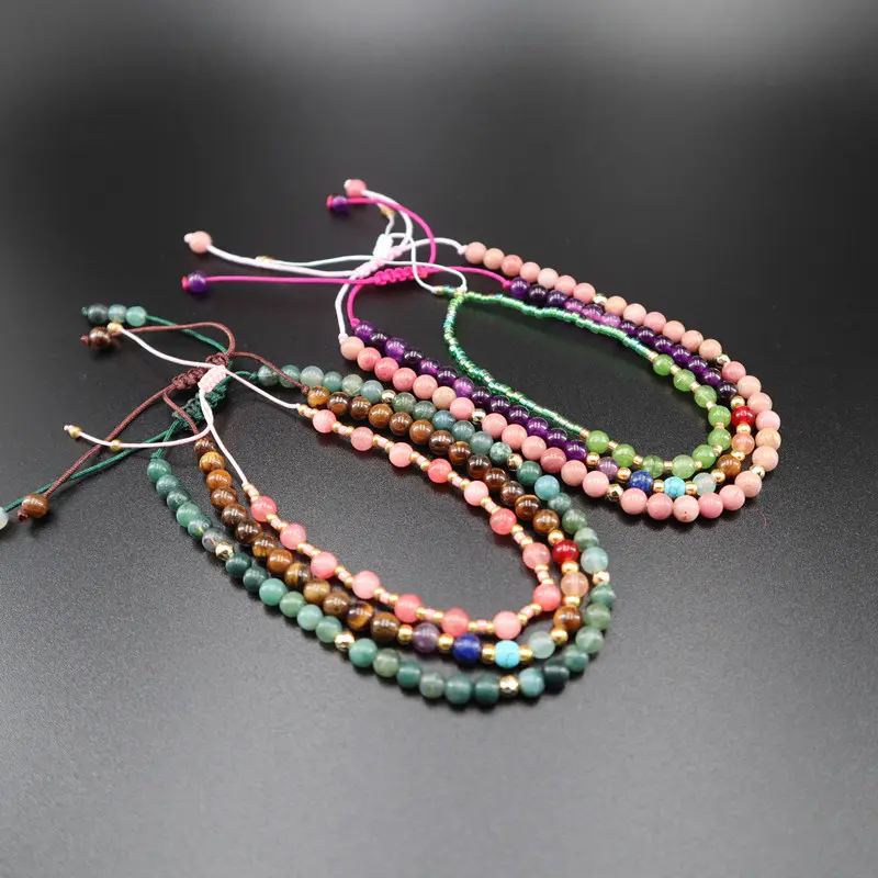 Healing Crystal Anklet Set 3PCS | Natural Stone Jewelry Gift-Multiple Sets, Colors, Styles & Series Available