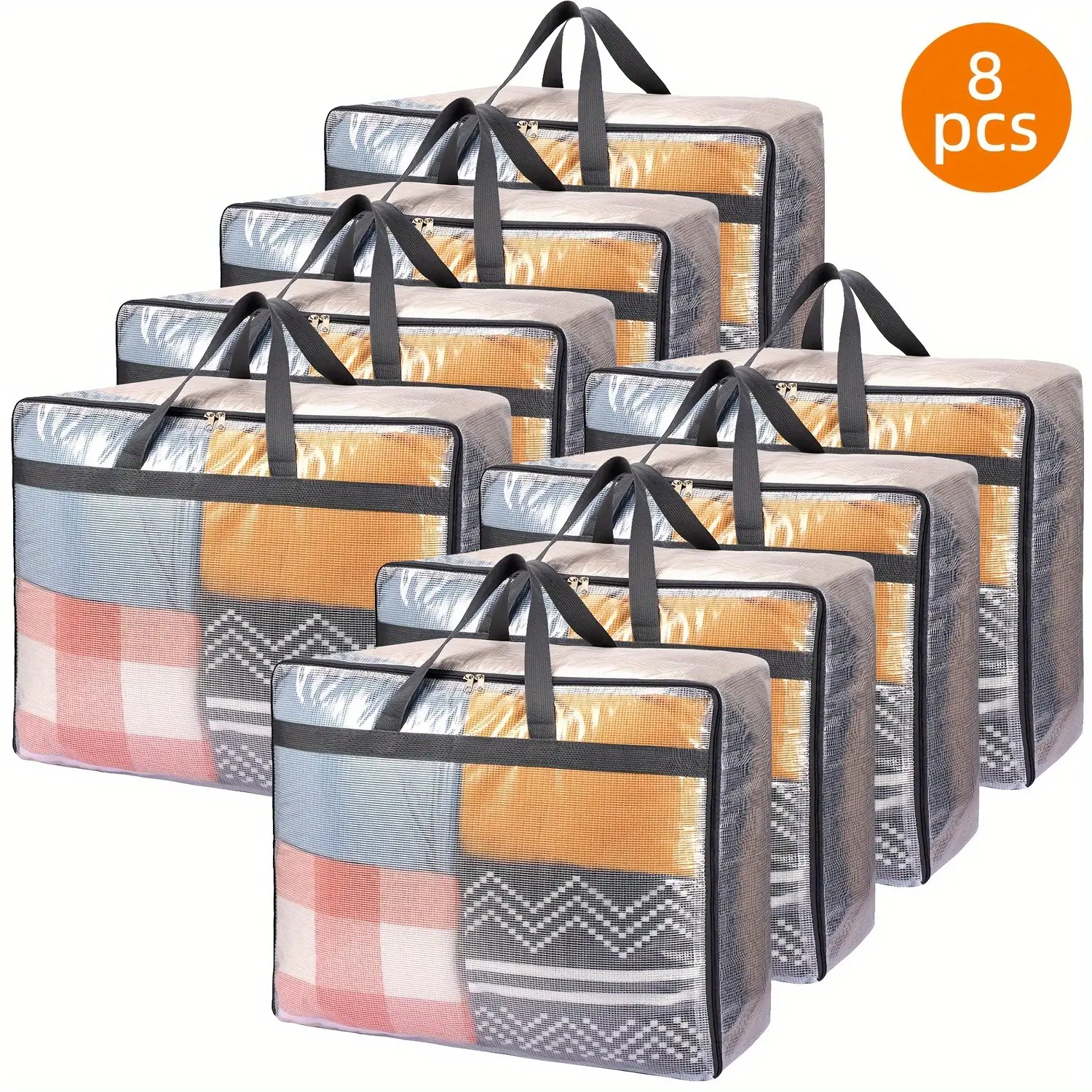4/8 Pack Comforter Storage Bags, 19.81gal Extra Large Storage Bags, Clear Storage Bags with Zipper, 23.6*20*10in, Moving Bags, Storage Bags for Clothes, Blankets, Comforter, Pillows And Other Daily Products