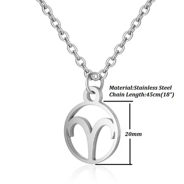 Simple Round 12 Zodiac Sign Necklaces for Men Women Classic Virgo Leo Libra Scorpio Sagittarius Pendant Necklace Birthday Gift
