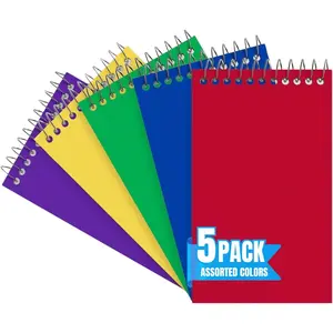 Wirebound Spiral Memo Books, Memo Pads, 3" x 5", College Ruled, Small Notepad 3x5, , 75 Sheets/Pad, 5 Pads/Pack (5)