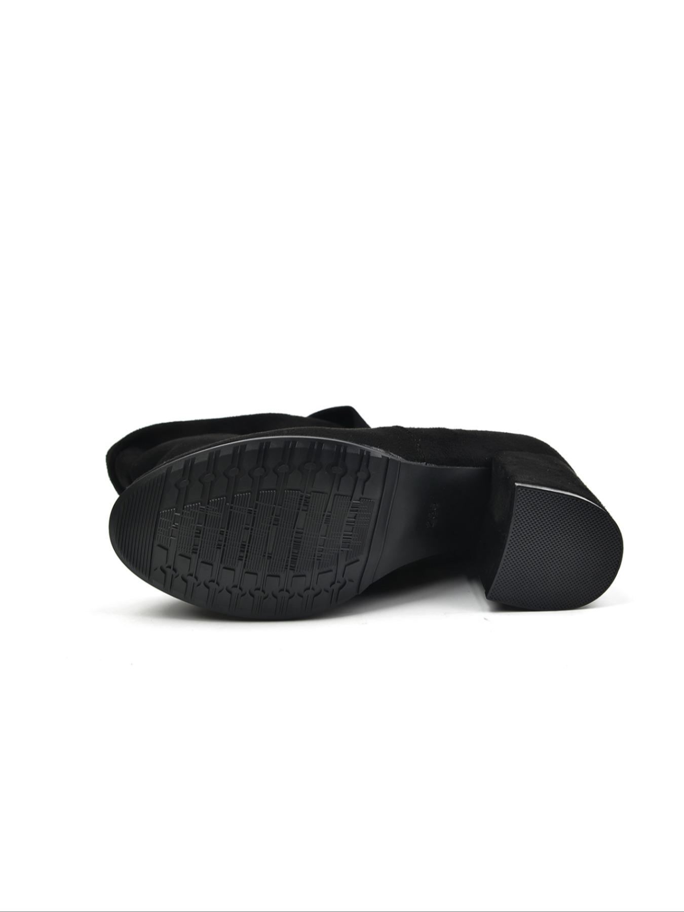 Elegant Solid Color Mid-Heel Over-the-Knee Boots, Fashionable Warm and Comfortable Boots for Fall & Winter, Trendy All-Match Thick-Heeled Boots for Daily Wear, Footwear