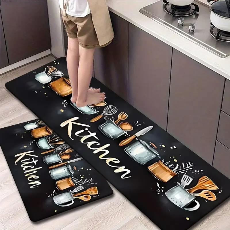 Kitchen Mat Set for floor 2/3 Piece,Simple Personalized Kitchen Rug with Decorative, Non Slip Kitchen Rugs and Mats for Kitchen, Entryway, Bathroom, Laundry Room, Hallway