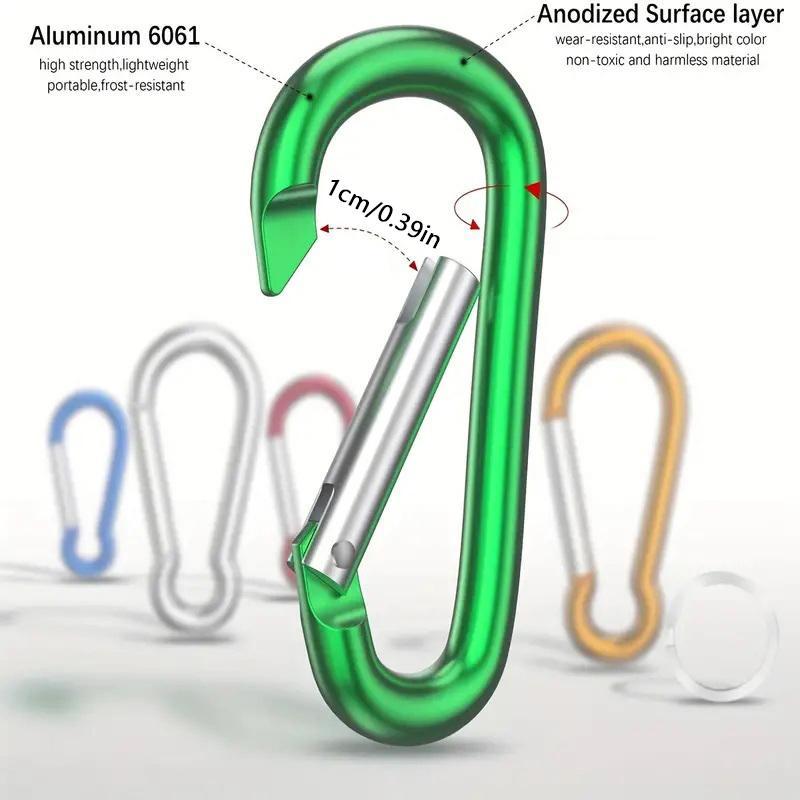 Random Color Carabiner, 10pcs Mini Carabiners Clip Keychain, Aluminum Alloy Spring Buckle for Backpacking, Camping, Hiking, Solocamping, Bikepacking, Glamping, Christmas, Hook Keeper, Christmas Gift