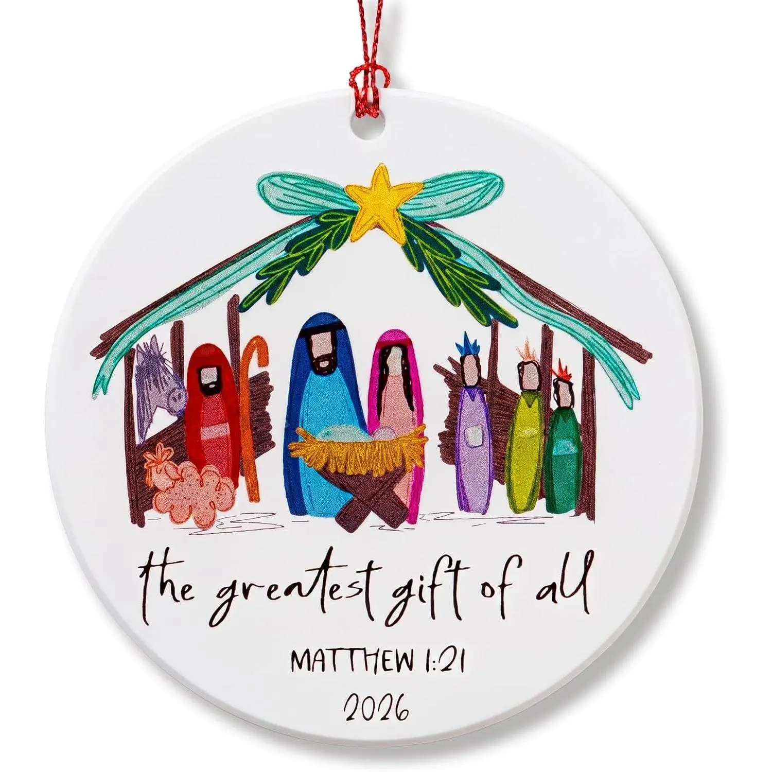 Nativity Ornaments, Christmas Ornaments 2026, Christian Nativity Scene Decorations for Tree, Religious Christmas Ornament with Holy Family, Faith-Based Christian Ornament for , The