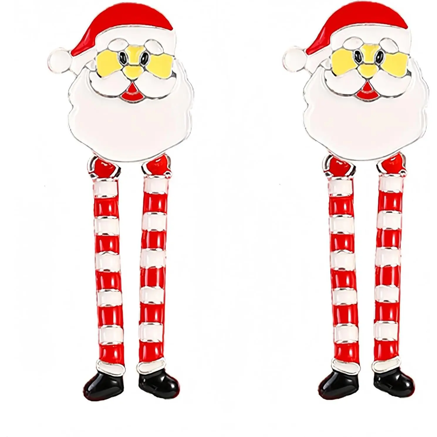 Women's Synthetic Hoop Earrings - Modern Christmas Santa Theme, 1 Pair Female Holiday Party Accessory, Stocking Stuffer