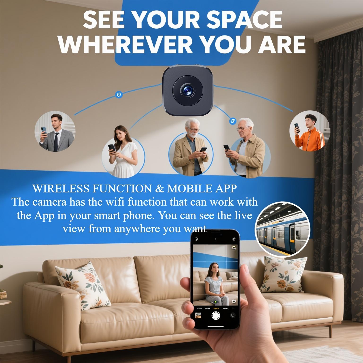 Security peep hole Camera 4K Mini Full Color Night Vision High Definition WiFi Monitor Waterproof Motion Detect Surveillance Smart Home gear Pan-Tilt Indoor Smart Security Camera