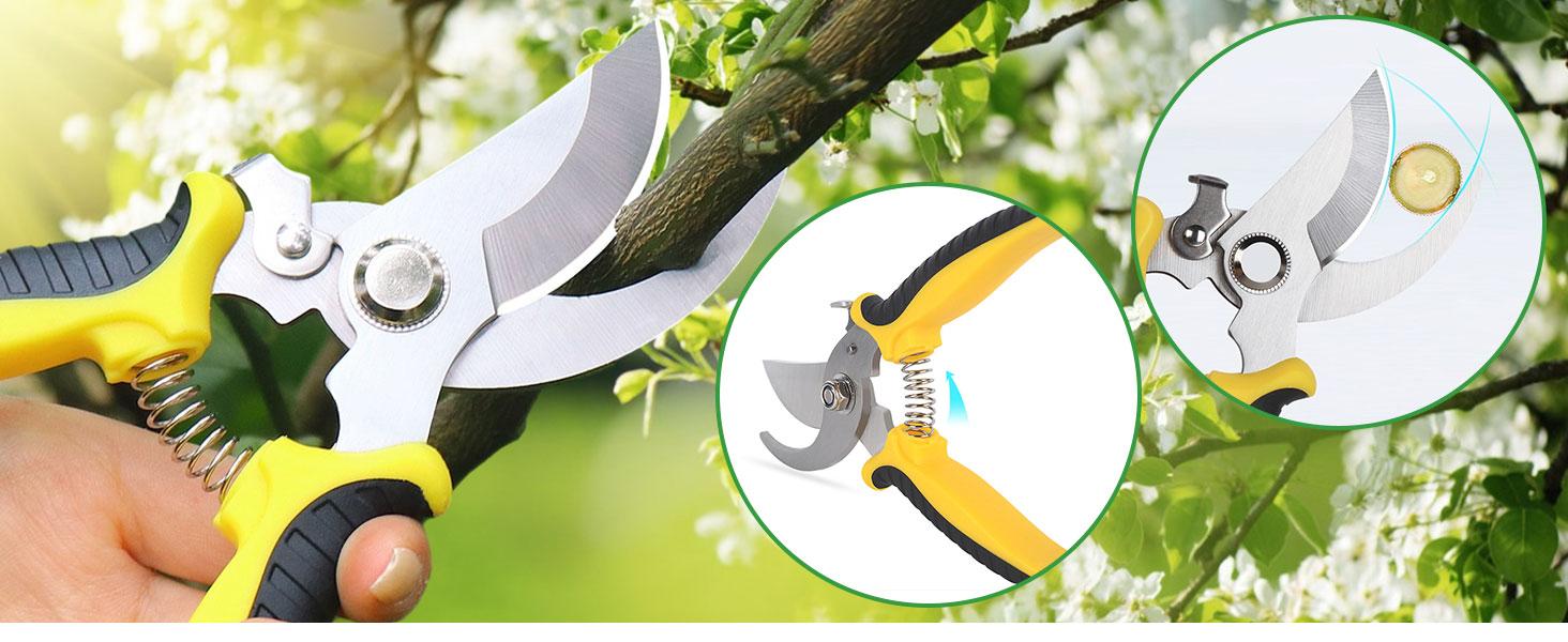 3 Pack Garden Pruning Shears, Stainless Steel Shears, Gardening Shears, Scissors, Garden Clippers, Pruning Snips, Pruning Shears for Gardening Tools