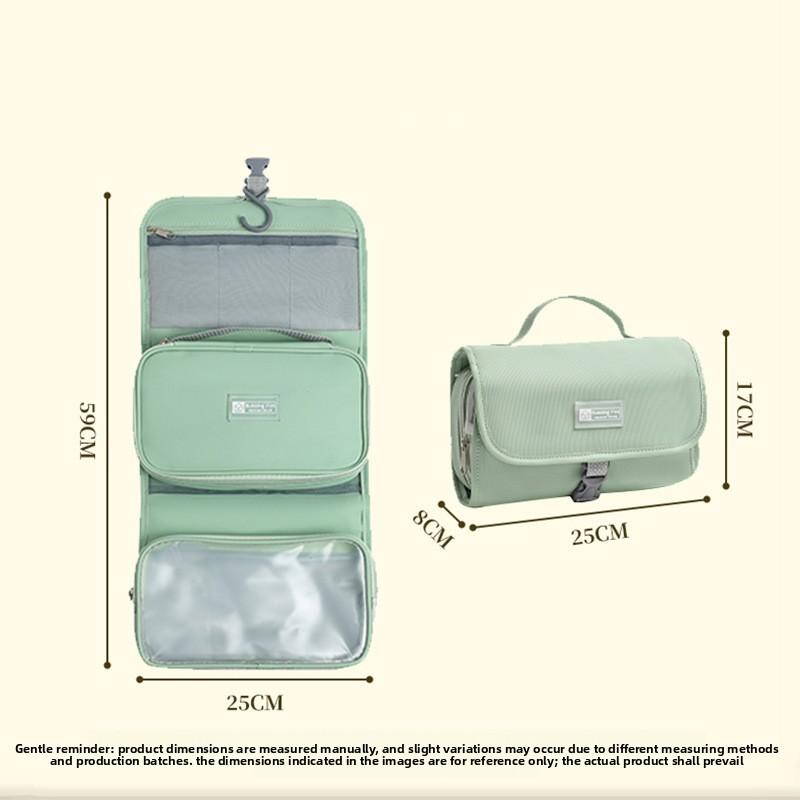 Large Capacity Travel Toiletry Organizer Detachable Hook Waterproof Cosmetic Bag Wet Dry Separation Foldable Storage Pouch for Travel