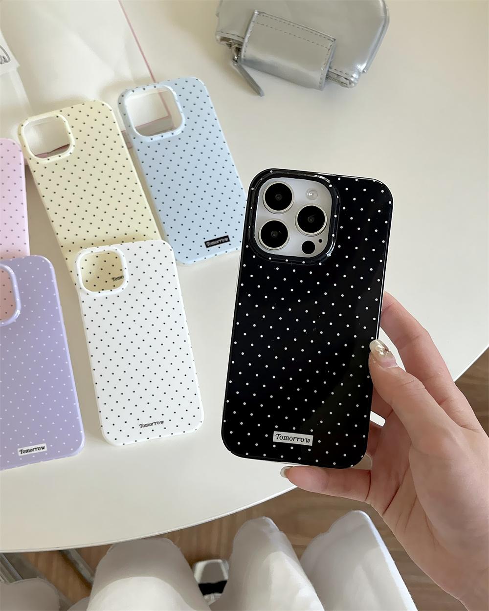 INS Polka Dot Small Fresh Mobile Phone Case for iPhone 17 16 15 14 13 12 Pro Max 11 Ultra Slim Shockproof Cover for iPhone Air