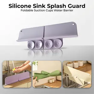 [DealsForYouDays]Silicone Sink Splash Guard, Foldable Suction Cup Water Barrier, Flexible Anti-Splashing Baffle For Kitchen Wash Basin-YY