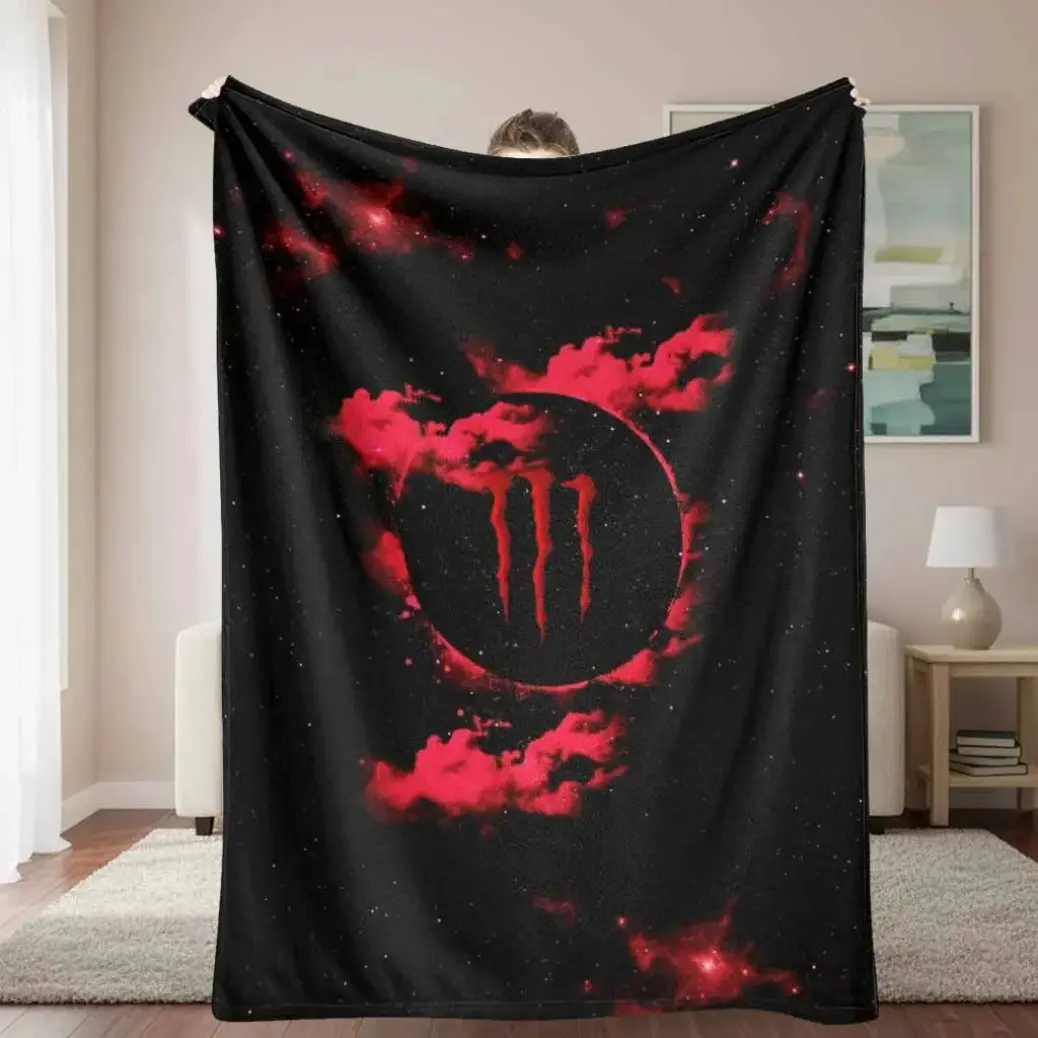 Red Galaxy Planet Flannel Blanket Cosmic Cloud Print Design Ultra Soft Warm Cozy Lightweight Throw for Sofa Bedroom Living Room Office Travel Gift Decor Applies to Super soft  decorative sofa/sofa/bedroom