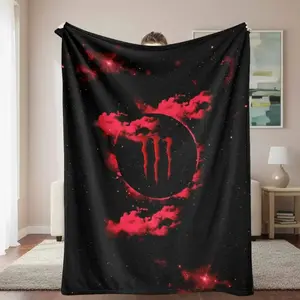 Red Galaxy Planet Flannel Blanket Cosmic Cloud Print Design Ultra Soft Warm Cozy Lightweight Throw for Sofa Bedroom Living Room Office Travel Gift Decor Applies to Super soft  decorative sofa/sofa/bedroom