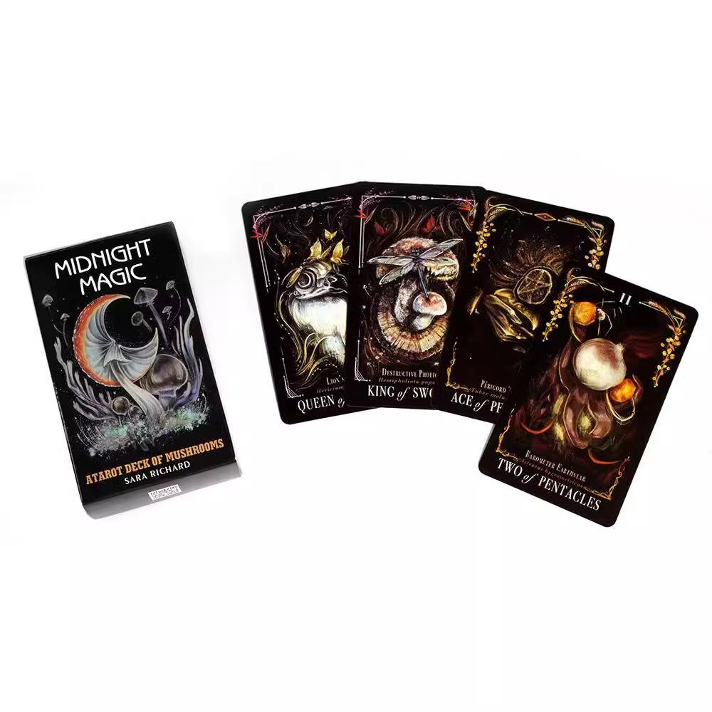 Midnight Magic Mushroom Tarot Cards, Perfect Halloween Christmas Thanksgiving Gift, 78-Card Deck for Divination & Fortune-Telling Games