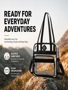 🖤Stadium Approved Clear Tote Bag | Waterproof PVC Crossbody Handbag Large Capacity Transparent Clear Shoulder Bag for Concert Sports✨ Must-have stadium compliant clear bag for all events!