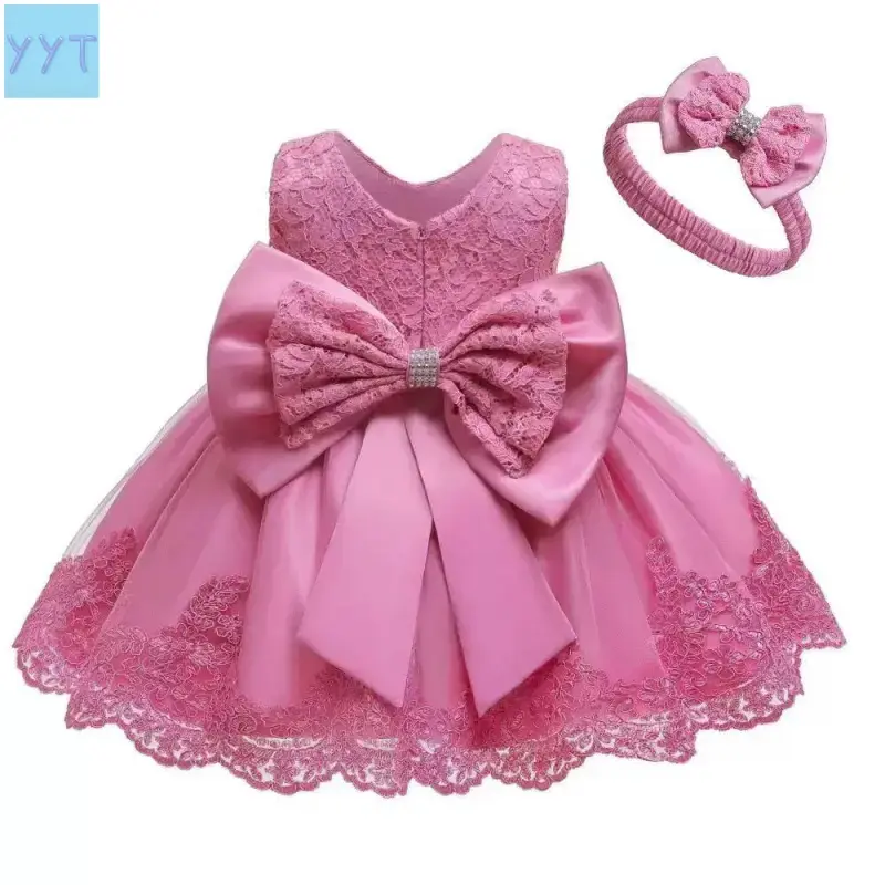 YYT1  Baby Girl’s Baptism Dress    Lace + Puffy Tulle |                 Full Moon/1st Birthday |                 Soft |                 0-18M |                 Elegant Princess Style