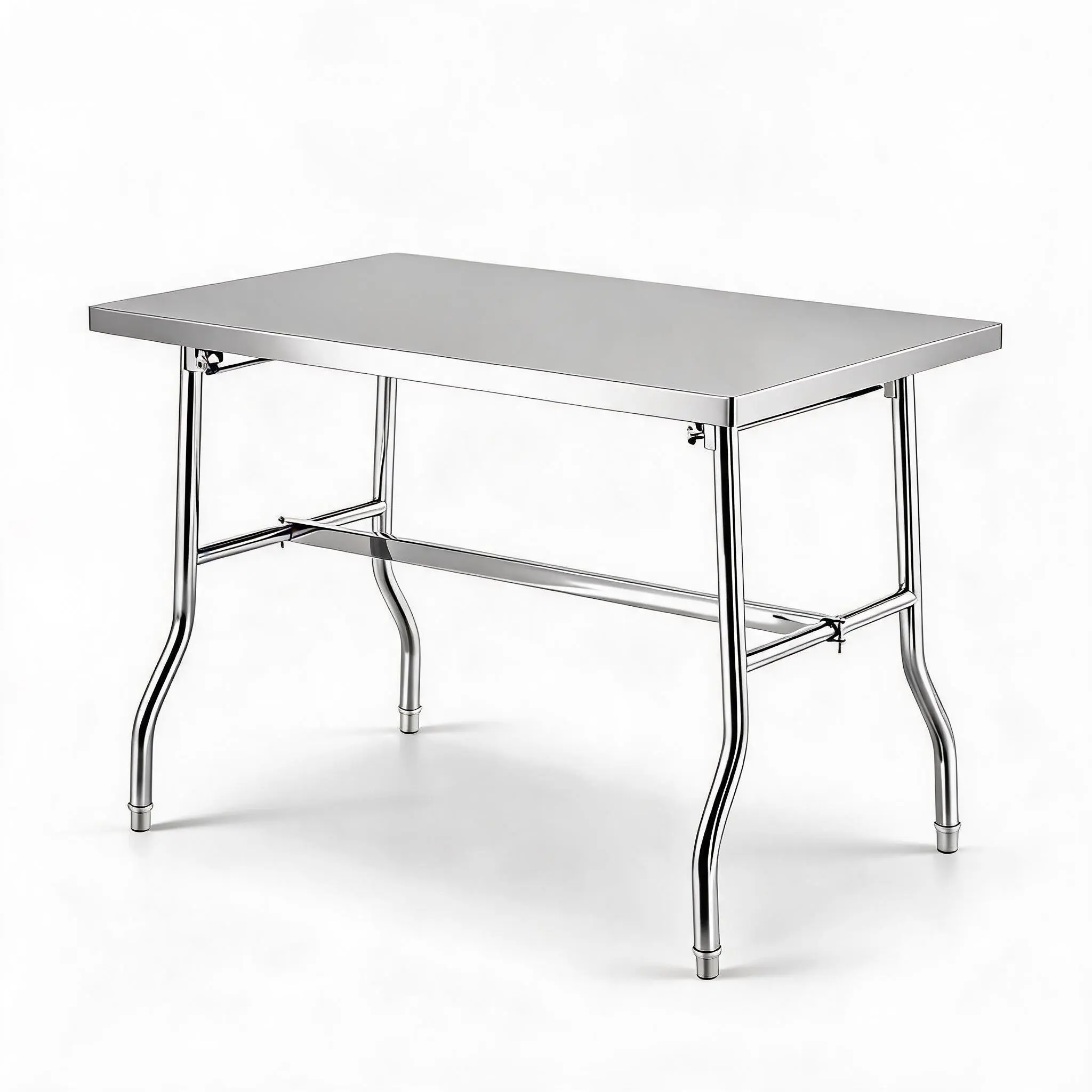 Heavy Duty Folding Stainless Steel Table for Home & Commercial – Single Layer, 1100 LB Capacity, No Assembly Needed, Portable Space-Saving Workbench for Kitchen, Laundry, Restaurant, Camping, Garage