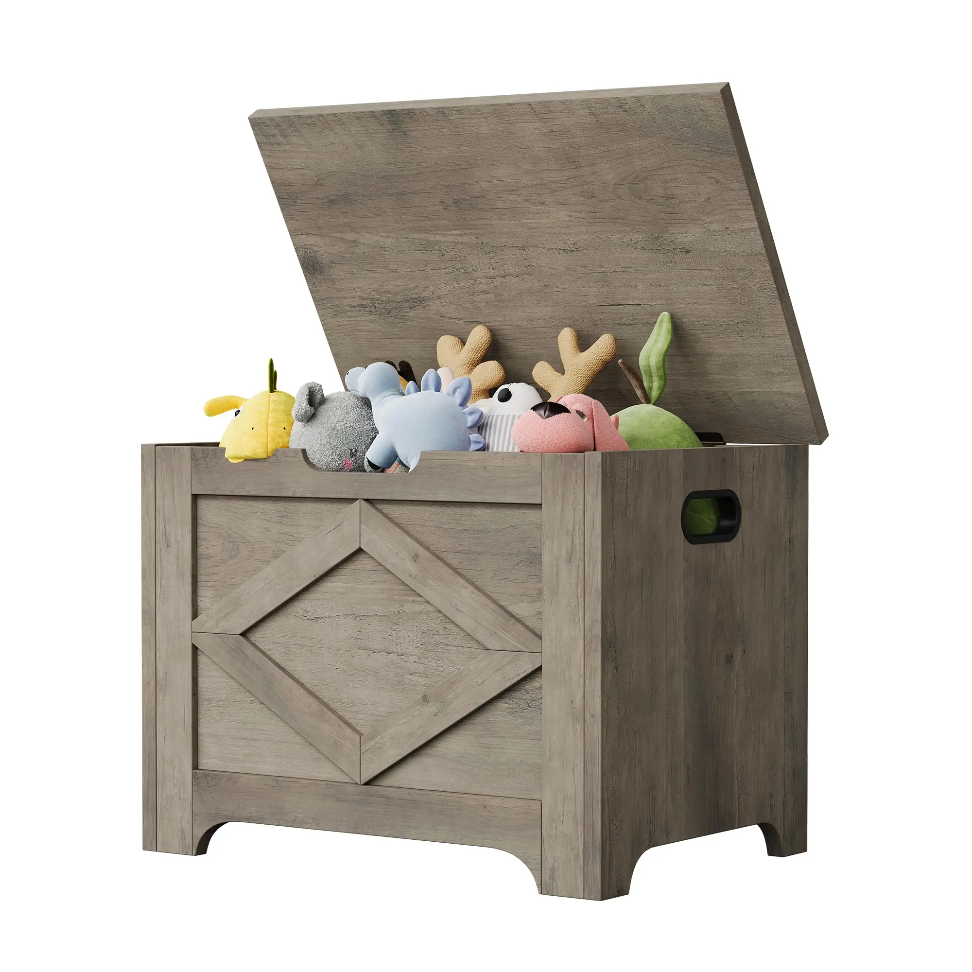 Garvee Storage Chest Garvee 60 cm, Wooden Bench with Safety Hinges, Easy to Assemble, Large Shoe Rack for Entrance, Living Room, and Bedroom