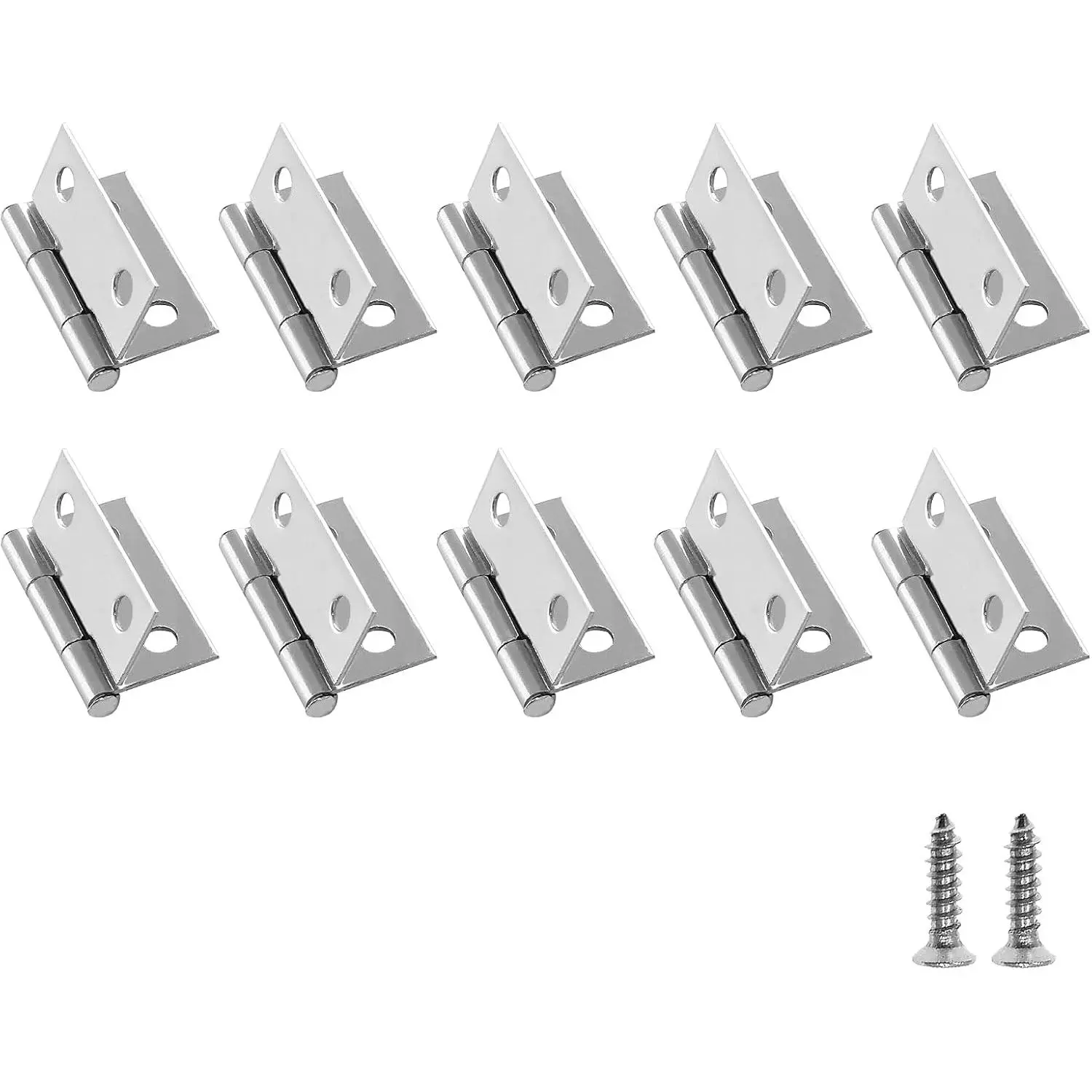 1 Inch  Hinge, Stainless Steel Small Hinges, 10 Pack | Folding  Hinges, Cabinet Mini Hinges, Small Box Hinges, Door Hinge, Rectangle