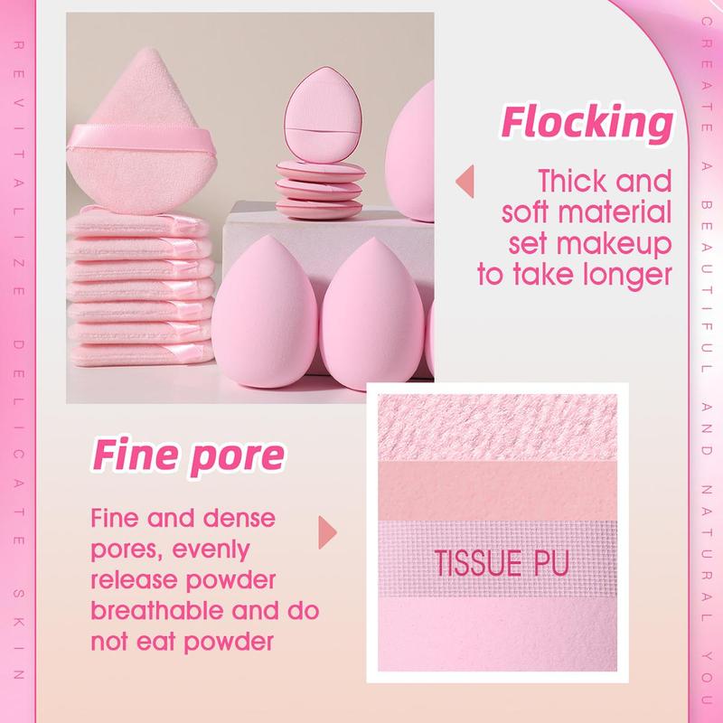 Makeup Sponge & Powder Puff Set, Soft Beauty Blender, Beauty Egg for Facial Makeup Blending & Detailing