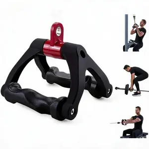 DualD Handle Cable Machine Attachment - Ergonomic Triangular V-Bar Lat Pulldown Handle, Red/ Black, for Home Gym, Fitness Equipment, Valentine'S Day, Christmas, Halloween Gifts, Cable Machine for Home Gym, Sleek Design, Durable Construction