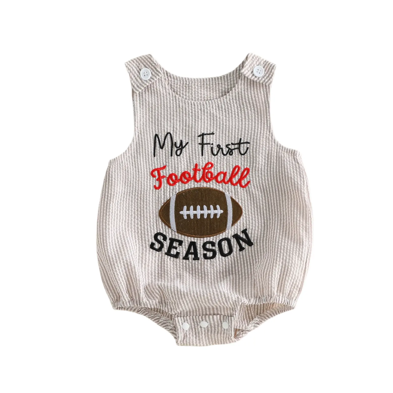 Infant Baby Boy Rugby Romper Sleeveless My First Football Season Embroidery Oenise Bodysuit Newborn Playsuit