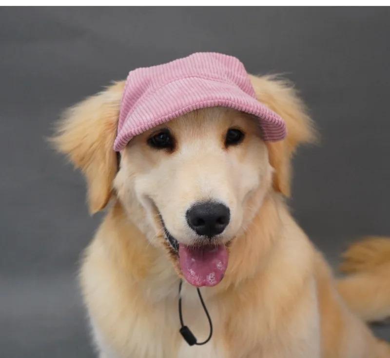 Pet Dog Cap with Ear Holes Adjustable String Dogs Cats Outdoor Peaked Cap Cat Summer Sport Hat For Puppy Small Medium Large Dogs