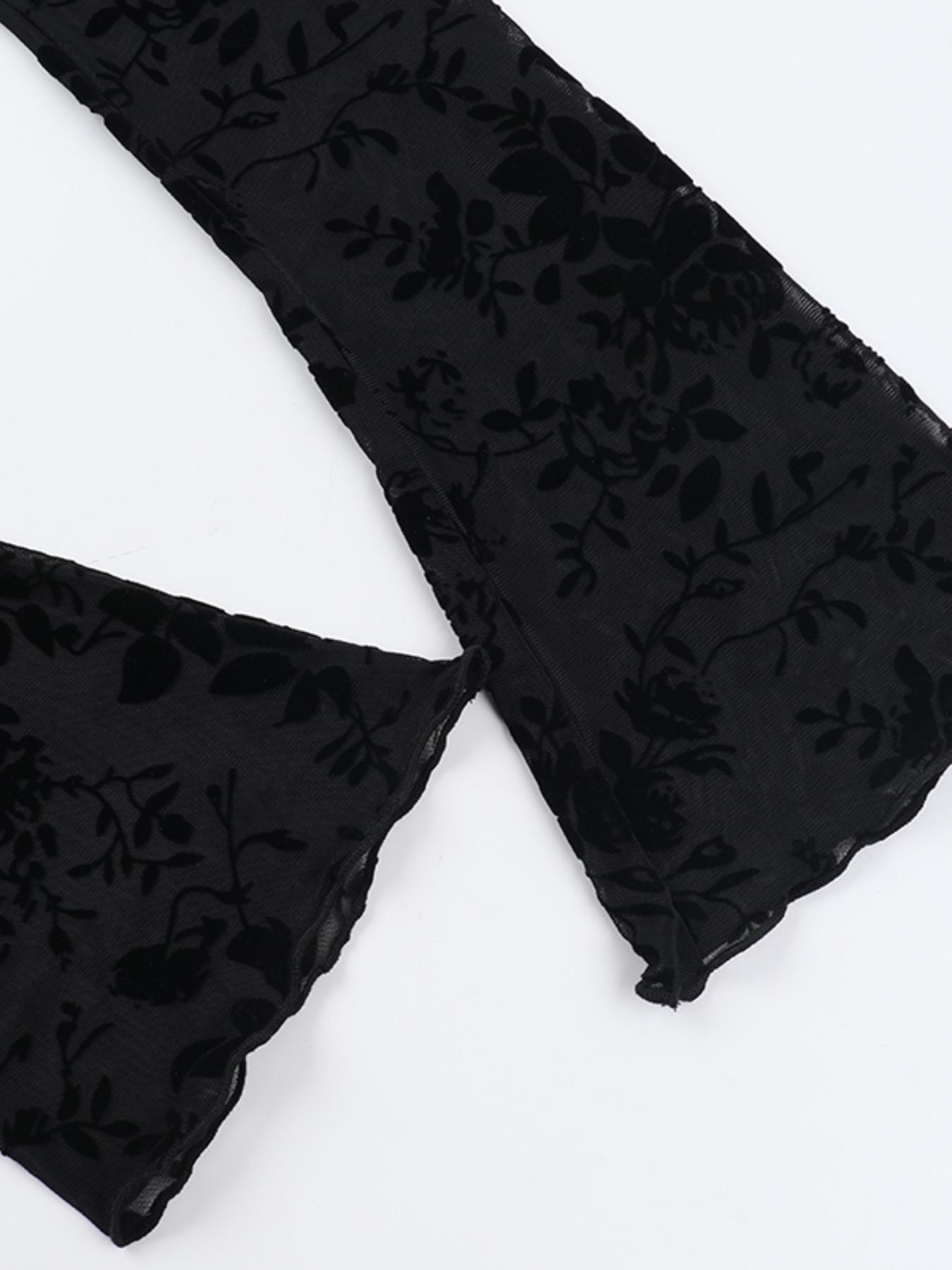 Women's Plain Ruffled Bell Sleeve Top, Sexy Slim-Fitting Graphic Blouse, Fall Fashion, Women's Casual Wear, Stylish and Comfortable