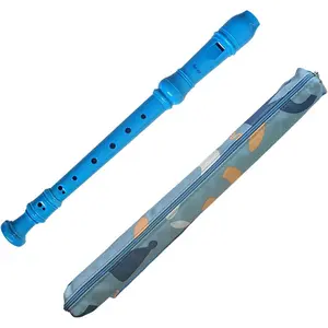 Soprano Recorder Instrument for Beginners German Style Key 8 Hole Descant Music with Clean Rod Storage Zip Case (Sky Blue)