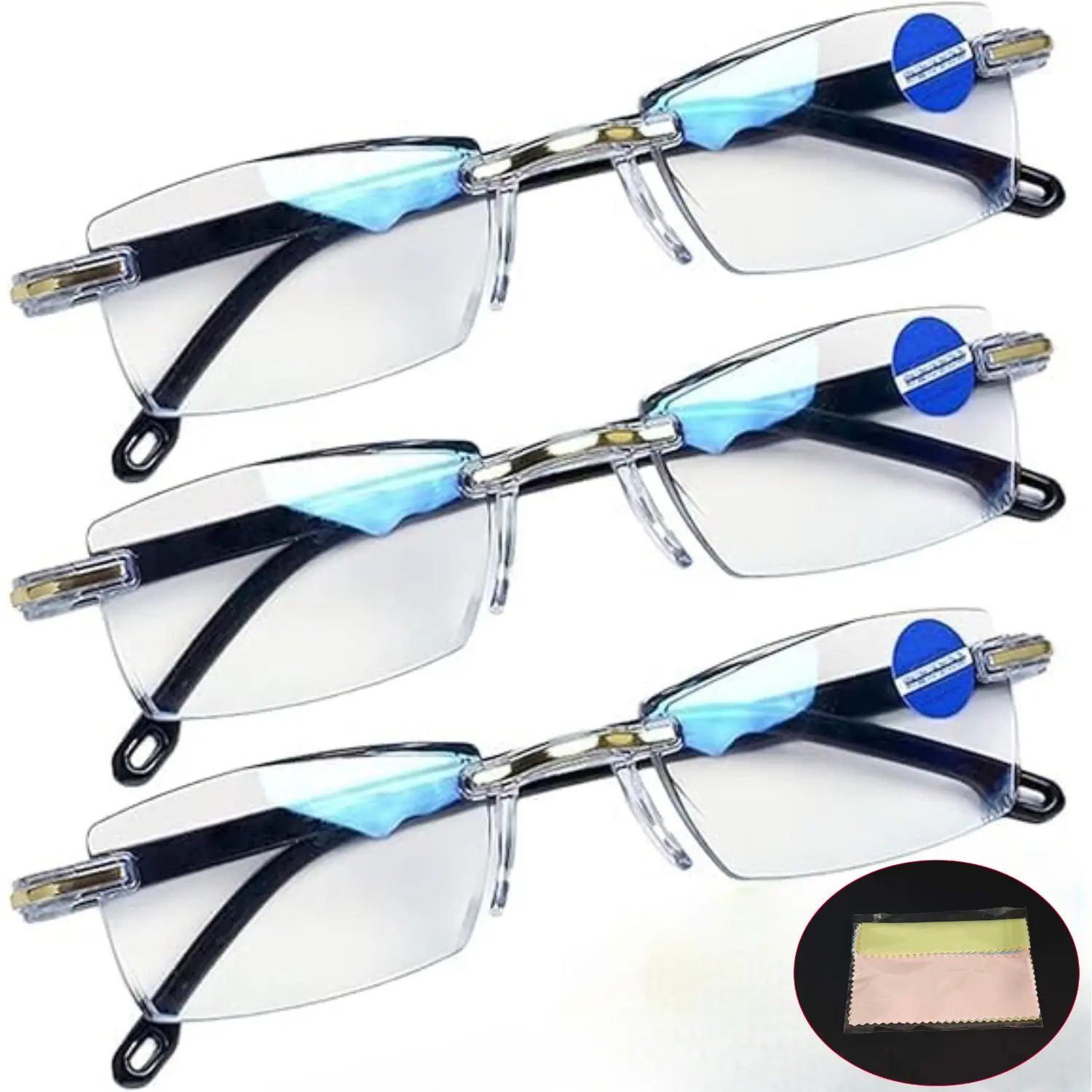 Unisex 2026 Vision Pro Self-Adjusting Square-Round Square Fashion Glasses - Everyday Wear PVC Frame Eyewear with Polycarbonate Lenses