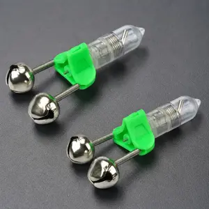 Portable Fishing Alarm System: LED Tip Light with Bite Alert Bell Clip for Sea & River Rods, Red/Green Night Fishing Gear Accessory